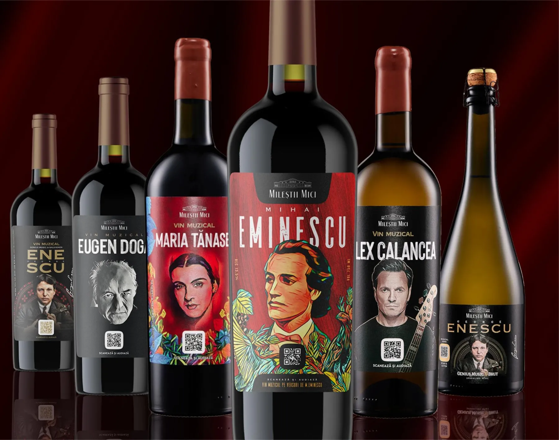 Six musical wine bottles from Mileștii Mici